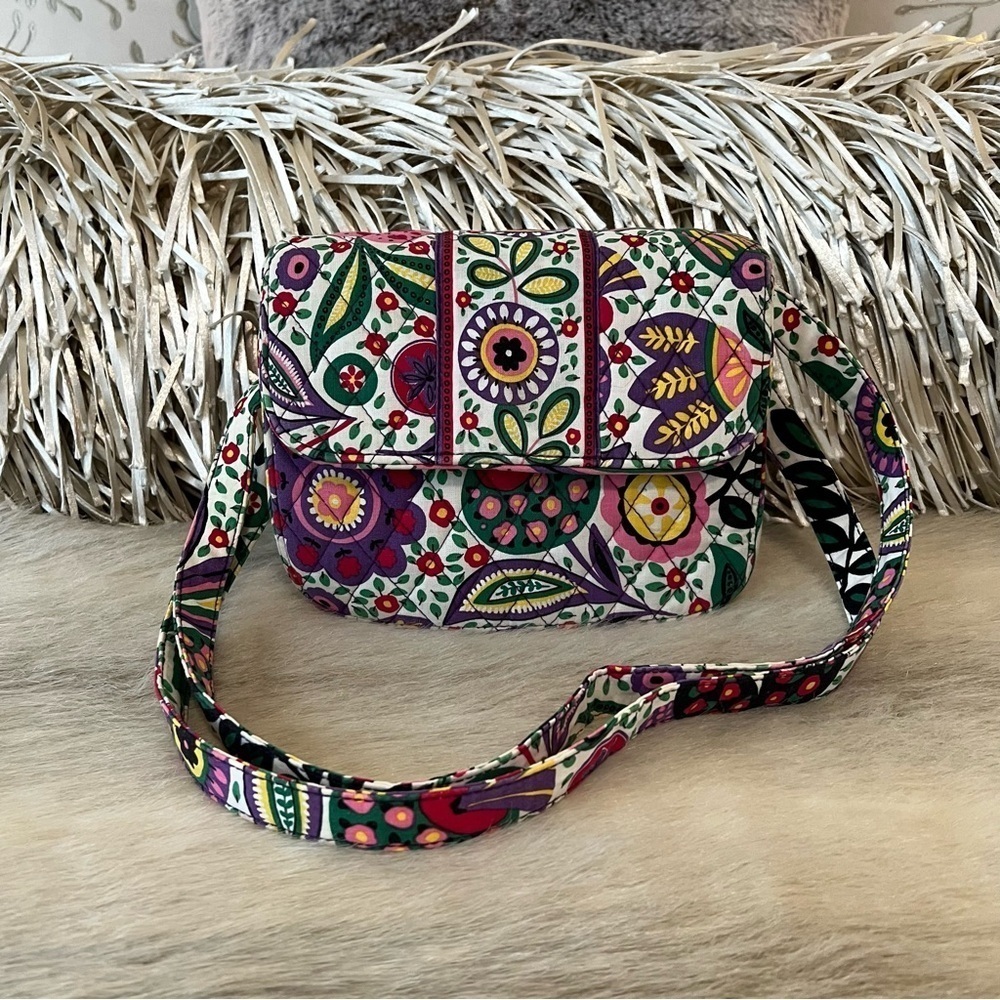 VERA BRADLEY Viva La Vera Rachel Crossbody Shoulder Bag Clutch Purple Floral Y2K